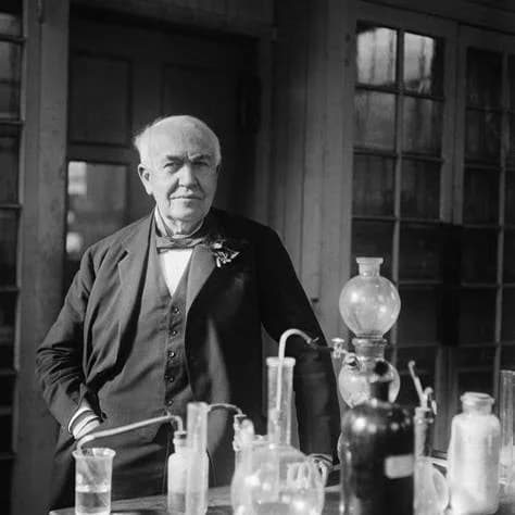 Thomas Edison in his laboratory