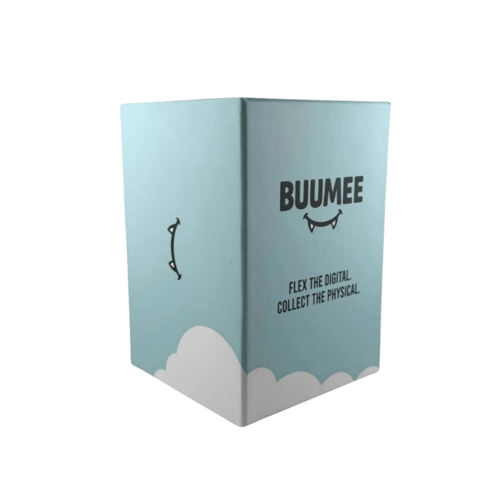 Original blue BUUMEE Genesis mystery-box packaging